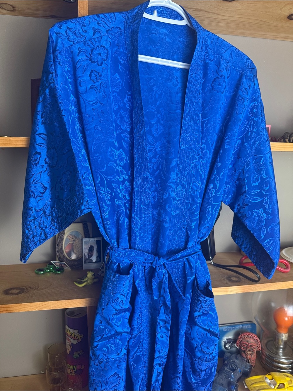 Vintage Robe Satin Royal Blue - Picture 2 of 6